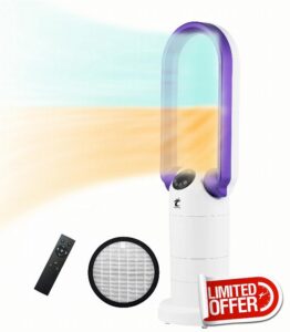 Ocean Loong Ceramic Heater & HEPA Air Purifier & Bladeless Tower Fan 3in1