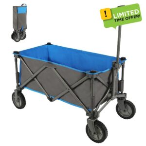 PORTAL Folding Trolley Cart Outdoor Wagon Collapsible with Removable Fabric Festival Garden Camping Picnic Cart Supports Max 100kg Portable Transport Traile