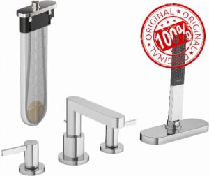 hansgrohe Finoris 4-hole rim mounted bath mixer with Hose Box