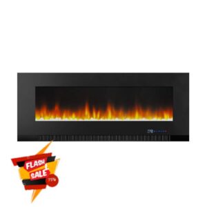 Amazon Basics 50" (127 cm) Wall-Mount Electric LED Multicolour 3D Heating Fireplace with Remote Control