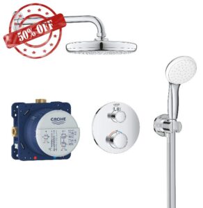 Grohe 34727000 Flush-Mounted Shower System with Tempesta 210 Chrome