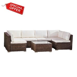 Teamson Home 7 Piece Patio Conversational Sofa Set
