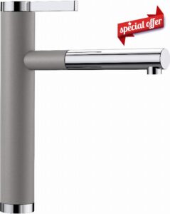 Blanco 518439 Linee-S - alumetalik/Chrome Kitchen Sink tap with a Pull-Out spout Linee-S-alumetalik/chrome-518439