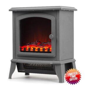 LIVIVO Electric Stove Heater Fireplace Compact with Log Effect