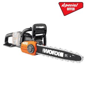 WORX WG384E.9 36V (40V Max) Dual Battery Cordless 35cm Brushless Chainsaw - (Tool only - Battery & Charger Sold Separately)