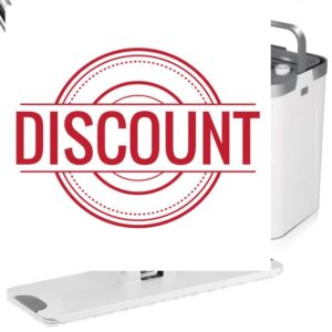 SqueezyPeasy Premium Flat Mop and Bucket Set for Floor Cleaning - Compact & Lightweight Cleaning System with 360 Rotating Head - 5 Microfibre Reusable Wet and Dry Mop Pads Included - 3 Chamber Desig