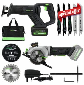GALAX PRO 20V Reciprocating Saw and Circular Saw Combo Kit with 1pcs 4.0Ah Lithium Battery and One Charger