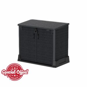Duramax Cedargrain StoreAway 850L Plastic Garden Storage Shed - Outdoor Storage Shed – Durable & Strong Construction – Ideal for Tools