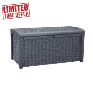 Keter Borneo 416L Outdoor Garden Storage Box Garden Furniture - Grey