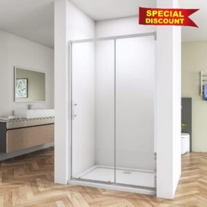Biubiubath 1200mm Sliding Shower Enclosure Shower Screen Walk in 6mm Glass Doo