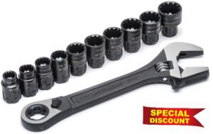Crescent CPTAW8 11 Piece 3-in-1 X6 Pass-Thru Adjustable Wrench/Spanner