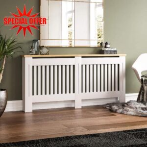 Vida Designs Arlington Radiator Cover White Modern Painted MDF Cabinet