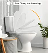 Pipishell Soft Close Toilet Seat, Toilet Seat with Quick Release for Easy Clean, Simple Top Fixin...