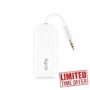 Twelve South AirFly Pro | Wireless transmitter/ receiver with audio sharing for up to 2 AirPods /wireless headphones to any audio jack for airplane
