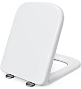 Pipishell Toilet Seat, Soft Close Toilet Seat White with Quick Release for Easy Clean, Top Fixing...