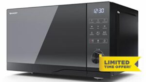 SHARP YC-GC52BU-B 25 Litre 900W Black Flatbed Microwave with 1200 W Grill & 2050 W Convection Oven