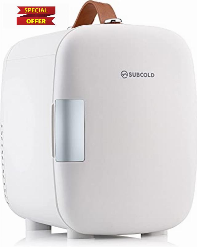 Subcold Pro4 Luxury Mini Fridge Cooler | 4 Litre / 6 Cans | AC and Exclusive USB Power Option | Portable Small Fridge for the Office