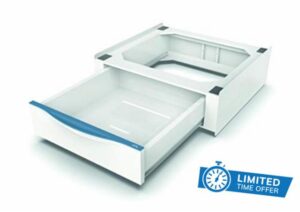 Meliconi Base Torre Extra L60 Washing Machine Overlay Kit with Removable Drawer and Safety Strap with Metal Buckle Included