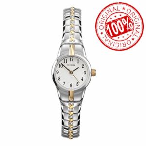 Sekonda Womens 20mm Analogue Quartz Watch with White Dial and Two Tone Stainless Steel Bracele