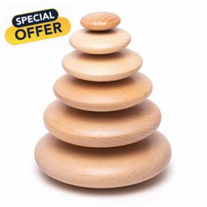 Bigjigs Smooth Wooden Pebble Set - Stacking Game