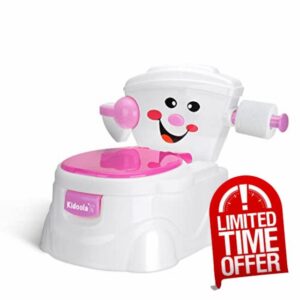 KIDOOLA Pink Potty Training Toilet Seat | Toilet Potty Seat with Splash Guard