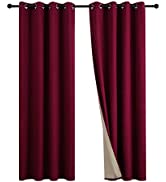 Topfinel White 100% Thermal Blackout Curtains for Living Room Bedroom 90 drop,Soundproof Extra Lo...