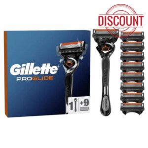 Gillette ProGlide Men's Razor with Flexball Technology + 9 Razor Blade Refills with Precision Trimmer