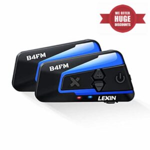 LEXIN Motorcycle Bluetooth Headset with Music Sharing