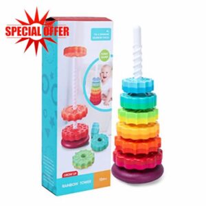 YuanDan Sensory Spin Gears Stacking Rings Toy