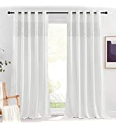 PONY DANCE Grey Curtains for Living Room - 90 Inch Drop Curtains Eyelet Top Extra Long and Wide B...
