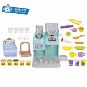 Play-Doh Kitchen Creations Super Colourful Cafe Play Food Coffee Toy with 20 Accessories and 8 Pots