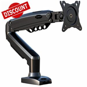 Invision Single Monitor Arm Desk Mount for 19 to 32 Inch Screens - VESA 75 & 100mm Stand Clamp - Tool Free Height Adjustment with Tilt Swivel Rotate - Increased Load Capacity from 2-9kg (MX200)