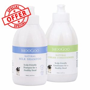 MooGoo Natural Milk Shampoo & Cream Conditioner - Gentle Cleansing & Moisturizing Formulas for Sensitive Skin
