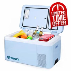 BINGI P3 Portable Refrigerator 25.4Quart(24L) Mini Fridge Freezer Compressor Cooler Small Compact Auto Refrigerator DC12v/24v for Vehicles