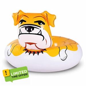 Amazon Brand - Umi Inflatable Bulldog Pool Float for Kids and Adults