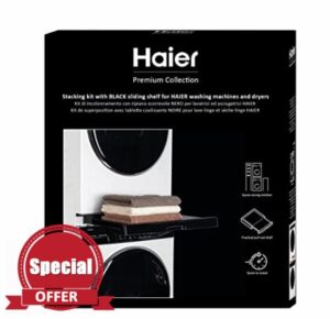 Haier Universal Stacking Kit with Black Sliding Shelf for Washing Machines and Dryers
