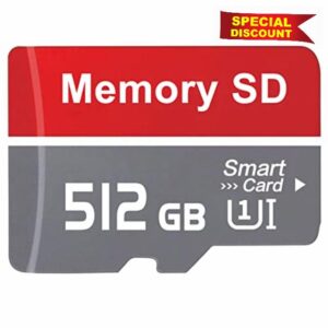phildant 512GB SD Card High Speed Memory Card 512GB Waterproof TF Card Mini SD Card for Smartphone Tablet Dash Cam Surveillance Camera Monitor Devices