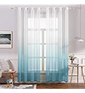 MIULEE Voile Curtains Classic Striped Curtain Translucent Soft Modern Light Filtering Transparent...