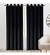 Imperial Rooms Crushed Velvet Eyelet Curtains 66x90 Super Soft Blackout Curtains for Living Room ...