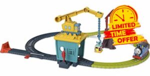 Thomas & Friends Fisher-Price Fix 'em Up Friends train and track set with motorized Thomas engine for preschool kids 3+
