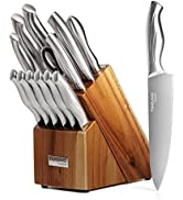 Sharp Kitchen Knife Set – Rotating 7 Pcs Stainless Steel Knife Block – 360 Degree Rotating Acryli...