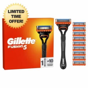 Gillette Fusion5 Men's Razor + 10 Razor Blade Refills with Precision Trimmer