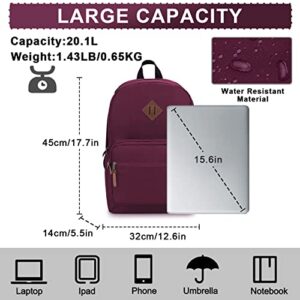 Water Resistant Unisex Classic 15.6 Inch Laptop Backpack for Men and Women Casual Travel Backpack College School Bags
