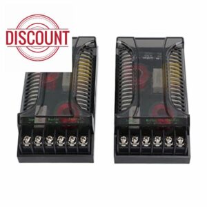 KIMISS Electronic Crossover, Car Audio Passive Crossover, 2Pcs 2 Way Car Audio Crossover Overcurrent Protection Universal Heat Dissipation Speaker Frequency Divide