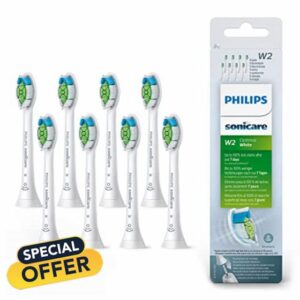 Philips Sonicare Original W2 Optimal White Standard Sonic Toothbrush Heads - 8 Pack in White (Model HX6068/12)