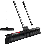 Myiosus Broom and Dustpan Set, Long Handled Dustpan and Brush Sets with 132cm Handle, Upright Bro...