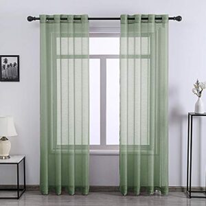 2 Panels Grommet Voile Drapes Gauze Textured Sheer Curtains for Living Room