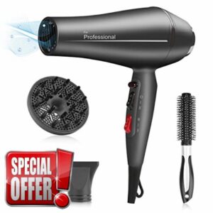 Faszin Professional Ionic Hair Dryer - 2400W Super Fast Hairdryer with Triple-L Plus Heat Resistant Technology