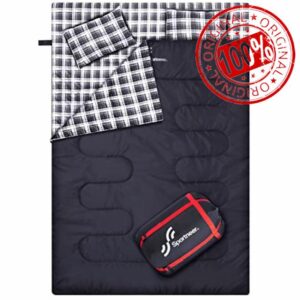 Sleeping Bag for Adults: Sportneer Double Sleeping Bags with 2 Pillows for 3 seasons