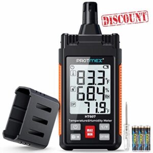 Protmex HT607 Temperature Humidity Meter High Precision Digital Hygrometer with Ambient